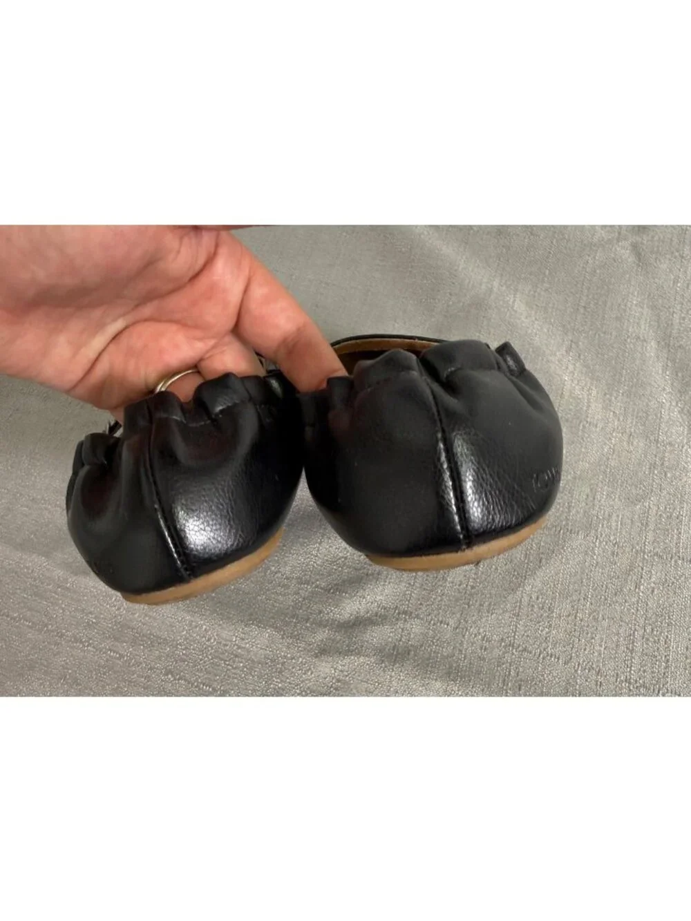 TOMS Lucy Mary Jane Flats Shoes Black Business Career School Casual Size 6